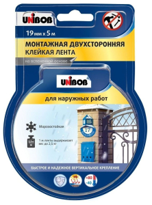 Клейкая лента UNIBOB 47036 19 мм х 5 м черная