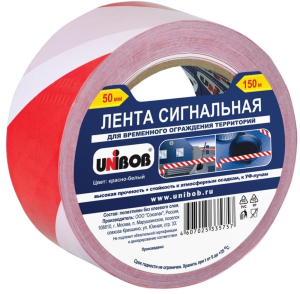 Сигнальная лента Unibob красно-белая 50мм х 150м