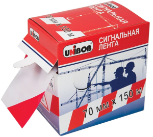 Сигнальная лента Unibob красно-белая 70мм х 150м