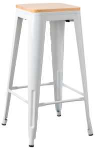 Табурет дерево, металл белый 42x42x76 см