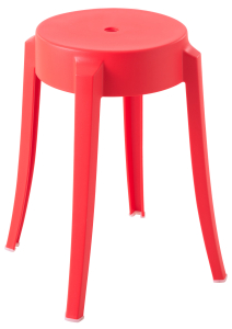 Табурет пластик красный