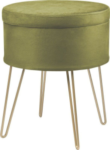 Табурет для дома бархат зеленый 36х36х45 см