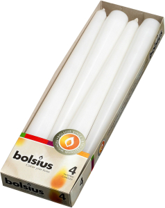Свеча античная Bolsius белая 24,5х2,4 см 4 шт
