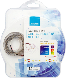 Светодиодная лента Apeyron Electrics SMD 3528 60LED IP20 12В 4,8Вт белый 2,5 м