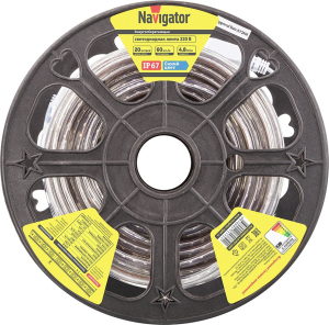 Светодиодная лента Navigator SMD 3528 60 шт IP67 220В 4,8Вт синий 1 м