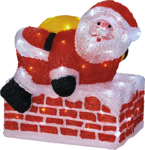 Световая фигура Санта 72 LED IP44 40 см холодный белый