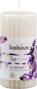 Свеча классическая Bolsius So Relaxed лаванда, ромашка 12x5,8 см белая