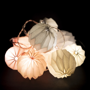 Гирлянда садовая бумажная 10 LED Китайские Фонарики 1,35 м