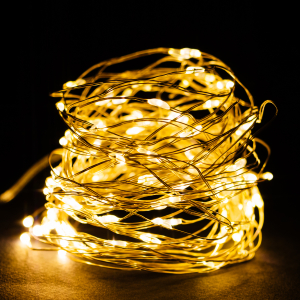 Гирлянда нить Glos 100 LED теплый белый 10 м