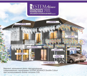 Провод удлинения Glos для гирлянды 0,5 м