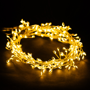 Гирлянда Мишура 240 LED теплый белый 2,4 м