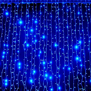 Гирлянда наружная занавес 625 LED синяя 2,5 м