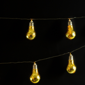 Гирлянда внутренняя с насадками Glos Золотые лампочки 10 LED теплый белый 1,8 м