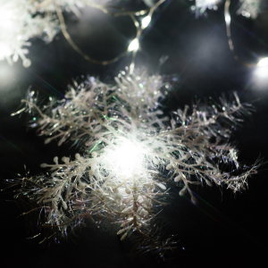 Гирлянда с насадками снежинки LED белая 1,2 м