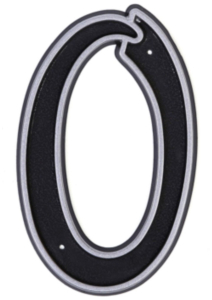 Цифра "0" Larvij 150х80 мм пластик