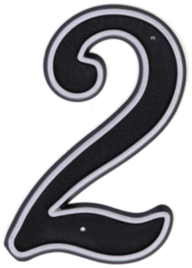 Цифра "2" Larvij 150х80 мм пластик