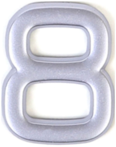 Цифра "8" самоклеящаяся Larvij 40х32 мм пластик серебро