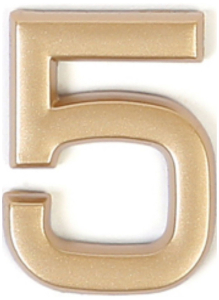 Цифра "5" самоклеящаяся Larvij 40х32 мм пластик золото