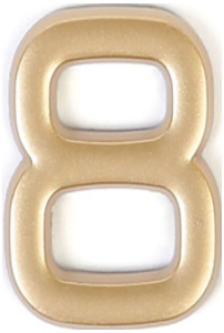 Цифра "8" самоклеящаяся Larvij 40х32 мм пластик золото