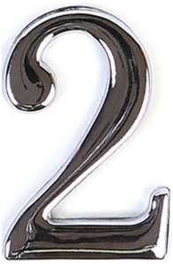 Цифра "2" самоклеящаяся Larvij 45х30 мм цинк хром