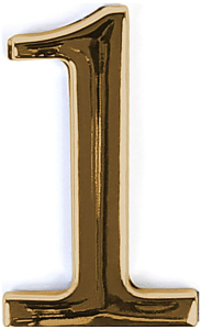 Цифра "1" самоклеящаяся Larvij 45х30 мм цинк золото
