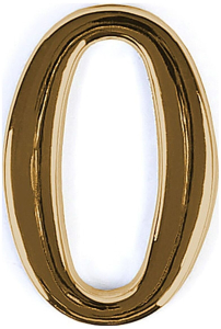 Цифра "0" самоклеящаяся Larvij 45х30 мм цинк золото