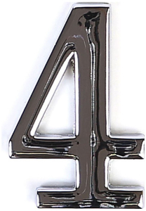 Цифра "4" самоклеящаяся Larvij 45х30 мм цинк