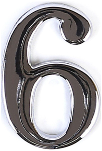 Цифра "6" самоклеящаяся Larvij 45х30 мм цинк