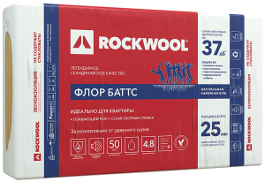 Каменная вата ROCKWOOL ФЛОР БАТТС 25 мм 4,8 м²