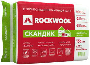 Каменная вата ROCKWOOL ЛАЙТ БАТТС СКАНДИК 100 мм 2,88 м²