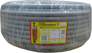 Труба ПВХ Ecoplast  гофрированная 16 мм 10 м серая