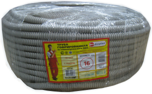Труба ПВХ Ecoplast гофрированная 16 мм 100 м серая