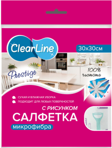 Салфетка универсальная CLEAR LINE PRESTIGE микрофибра 30х30 см