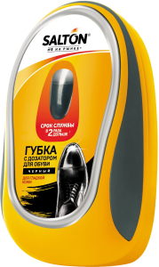 Губка для изделий из кожи SALTON черная с дозатором 11,5х5,5 см 
