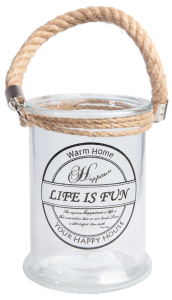 Подсвечник стеклянный с ручкой 12,5х17 см