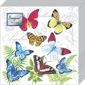 Салфетки Бабочки 3-слойные 24х24см 25 листов