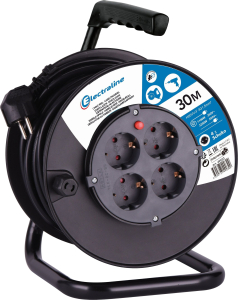 Удлинитель на катушке Electrаline 4 гнезда 2200 Вт 30 м