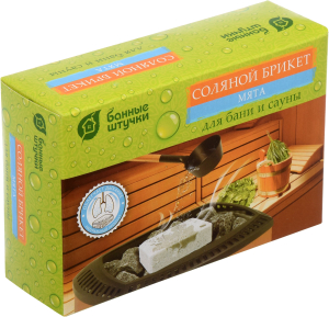 Соляная плитка Банные штучки мята 1,3 кг для бани и сауны