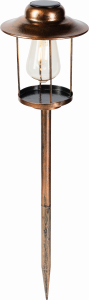 Уличный фонарь на солнечных батареях 206160  медный