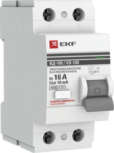 Дифференциальный выключатель EKF PROxima 2P C16 A 4,5 кА