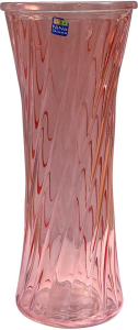 Ваза NiNaGlass Аэлита 3 стеклянная розовая 10,5x30 см