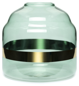 Ваза декоративная стеклянная светло-зеленая 12х14 см