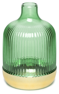 Ваза декоративная стеклянная светло-зеленая 9,5х14 см