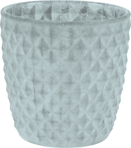 Подсвечник Glam Forest стеклянный светло-серый 9х9 см