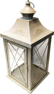 Подсвечник Фонарь металл серый 23х61 см