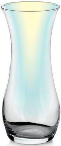 Ваза стеклянная Гласстар Радуга желтая 26 см