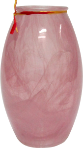 Ваза стеклянная Лайт розовая 7,4х19,5 см