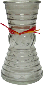 Ваза стеклянная Грейси серая 9х19 см