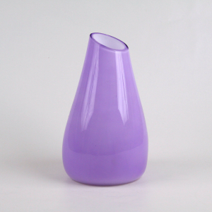 Ваза стеклянная Либеро №2 сиреневая 20х25 см