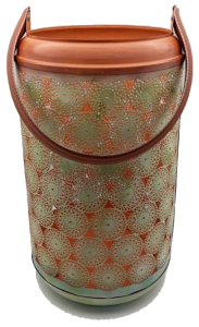 Подсвечник фонарь Индия медный 15х27 см